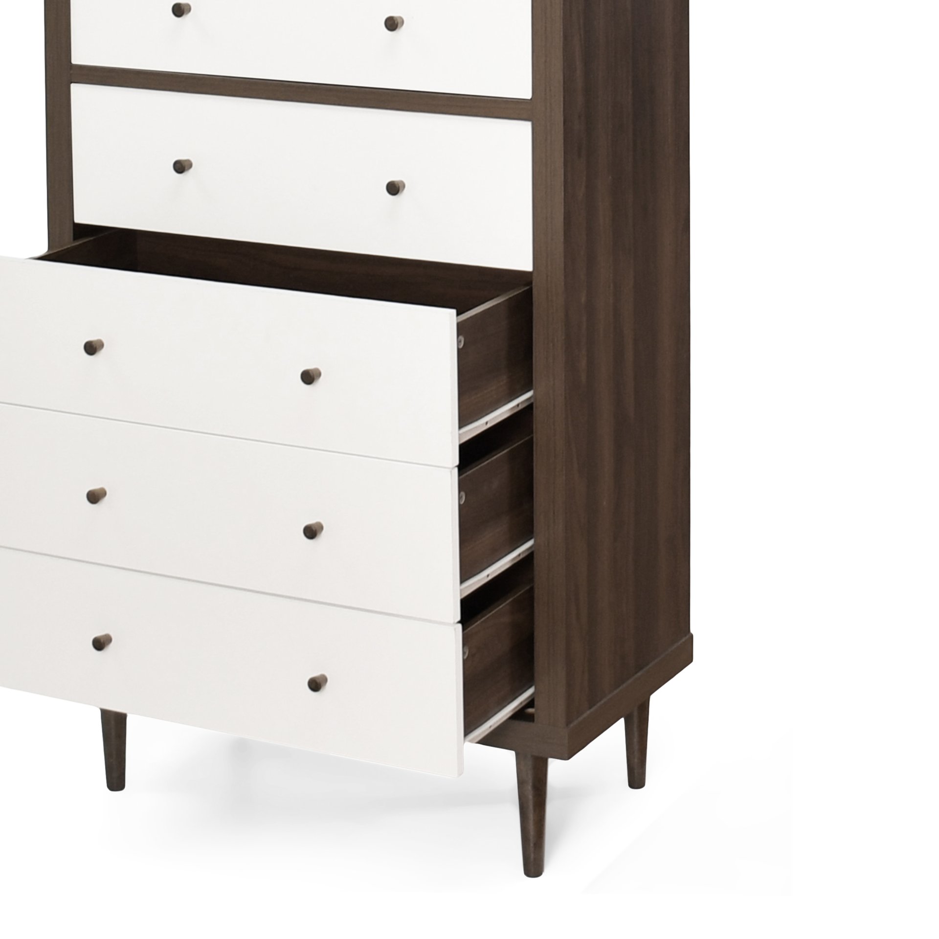 Nystrom - Mid Century Modern, 5 Drawer Dresse - Walnut - Image 14