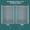 Single Slide Shower Door With 8Mm Tempered Glass And Stainless Steel Frame - Gold - Image 7