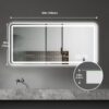 LED Bathroom Vanity Mirror, Anti Fog, Dimmable, Shatter Proof Tempered Glass - Silver - Image 11