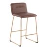 Casper - Fixed Height Contemporary Counter Stool (Set of 2) - Gold / Espresso - Image 2
