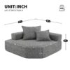 Corner Frame For Oversized Modular U Shaped Sectional, Floor Couch Convertible Compressed Couch Spacious Foam Filled Sofa - Gray - Image 11