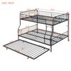 Full Long Over Queen Bunk Bed With Twin Size Trundle - Black - Image 22