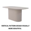 Modern Cream Style Dining Table With And Vertical Striped Legs For 4 - 8 Person - Cream - Image 10