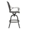 Outdoor Cast Aluminum Swivel Bar Stool With Scrolled Arms - Bronze - Image 8