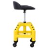 Pneumatic 360 Degree Swivel Stool, Mechanics Rolling Creeper Seat, Heavy Duty Rolling Mechanics Stool, Shop Stool With Casters - Yellow / Black - Image 12