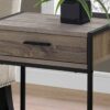 Accent Side Table, Storage Drawer, Contemporary And Modern - Taupe - Image 4