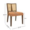 Mid Century Rattan Dining Chair Without Arms (Set of 2) - Caramel / Walnut - Image 3