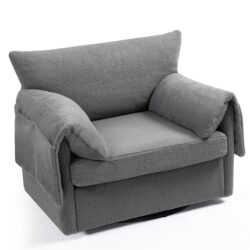 Oversized Swivel Armchair - Modern Swivel Accent Chair & Single Sofa Lounge, Comfortable Seating For Living Room & Bedroom - Gray