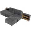 Versatile Sofa Bed Modular Sofa Free Combined Sofa With 2 Storage Racks - Dark Gray - Image 16