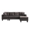 Modern Sectional Sofa Set With Chaise Lounge And Cup Holder, 4 Seater - Chocolate Brown - Image 6