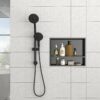 19" X 15" Stainless Steel Shower Niche Double Shelf With Rust Resistance - Gunmetal Black - Image 5