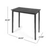 Outdoor Minimalist Acacia Wood Rectangle Bar Table - Dark Gray - Image 3