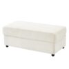Modern Style Armchair Chaise Lounge Sofa Couch With Movable Storage Ottoman, USB Ports, Cup Holders, Phone Holder Chenille - Beige - Image 23