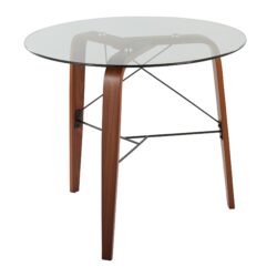 Trilogy - Contemporary Round Dinette Table - Walnut / Clear