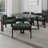 Modern Accent Chair Teddy Upholstered Armchair With Open Back 3 Legs Barrel Dining Chair Comfy Side Chair (Set of 2) - Emerald - Image 8