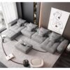 Modern Oversized Modular Sectional Sofa, Sparkling Chenille Fabric Soft Cushion Sofa With 8 Pillows, 8 Pieces Diy Combination Tufted Sofa, No Assembly Required - Gray - Image 7