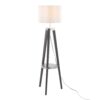 Compass - Mid-Century Modern Floor Lamp With Shelf - Black / Silver / Gray - Image 2