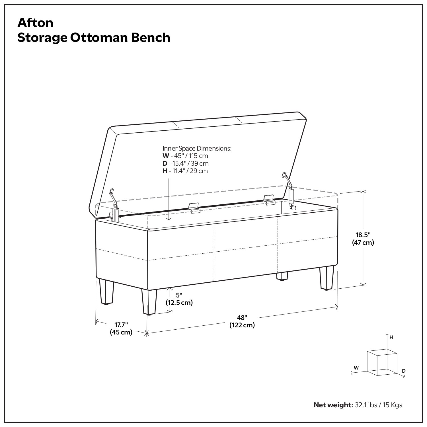 Afton - Storage Ottoman Bench - Midnight Black - Image 11