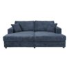 Oversized Loveseat Chaise Lounge Sectional Sofa Bed Corduroy Sleeper Sofa With 2 USB Ports, 2 Cup Holders And 2 Throw Pillows For Living Room And Bedroom - Blue - Image 9