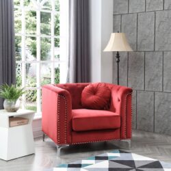 Elegant Contemporary Chair - Burgundy