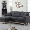 Colton - Woven Reversible Sleeper Sectional Sofa With Storage Chaise - Dark Gray - Image 9