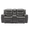 2 Seater Home Theater Recliner Manual Recliner Chair With A Storage Box And Two Cup Holders For Living Room - Gray - Image 8