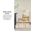 Modern Solid Wood Dining Chair With Rattan Inset Back (Set of 2) - Natural - Image 3