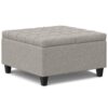 Harrison - Multifunctional Small Square Coffee Table Storage Ottoman - Gray - Image 7