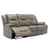 Home Theater Recliner Set Manual Recliner Chair With A Led Light Strip Two Built-In Cup Holders For Living Room - Gray - Image 24