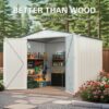 Metal Outdoor Storage Shed 8 X 6 Ft With Pitched Roof And Side Window - White / Gray - Image 5