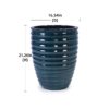 Ceramic Flowerpot, Planter For Patio, Garden, Windowsill - Army Green - Image 3