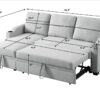 Pull-Out Storage Sofa - Light Gray - Image 8