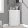 Bathroom Cabinet Triangle Corner Storage Cabinet With Adjustable Shelf Modern Style - White - Image 10