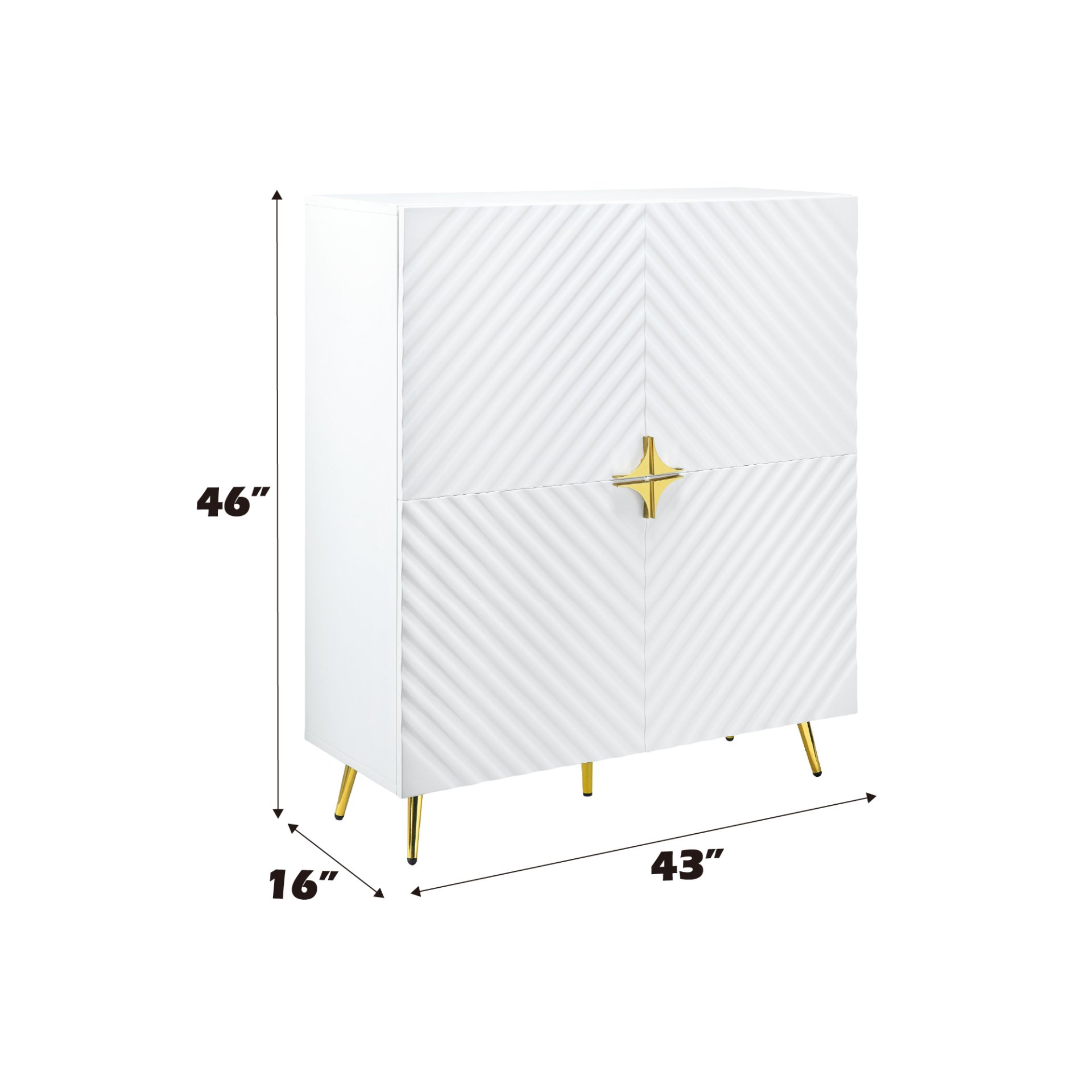 Gaines - High Gloss Accent Cabinet - White - Image 2