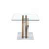 Modern Rectangular Coffee Table With Tempered Glass Top And Artistic Legs - White / Wood - Image 10
