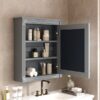Wall Mounted Bathroom Storage Cabinet With Mirror, Medicine Cabinet With Height Adjustable Shelf, Over The Toilet Space Saver Cabinet - Gray - Image 17