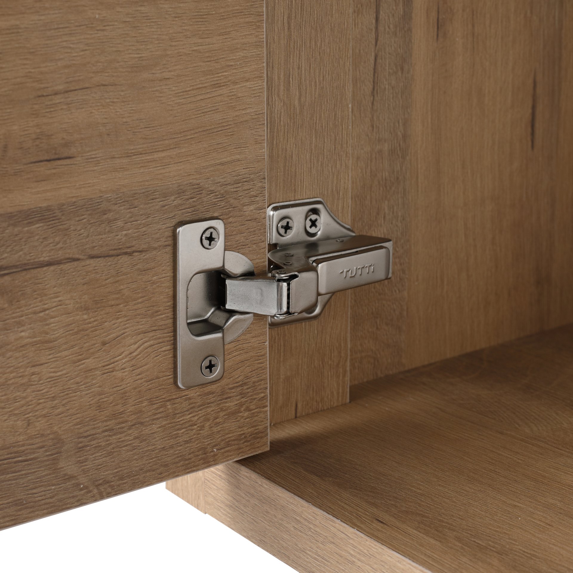 Modern Floating Bathroom Vanity Cabinet With Resin Sink Soft Close Doors And Drawer - Imitative Oak - Image 9