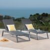 Outdoor Chaise Lounge With Mesh Back And Metal Frame - Black - Image 6