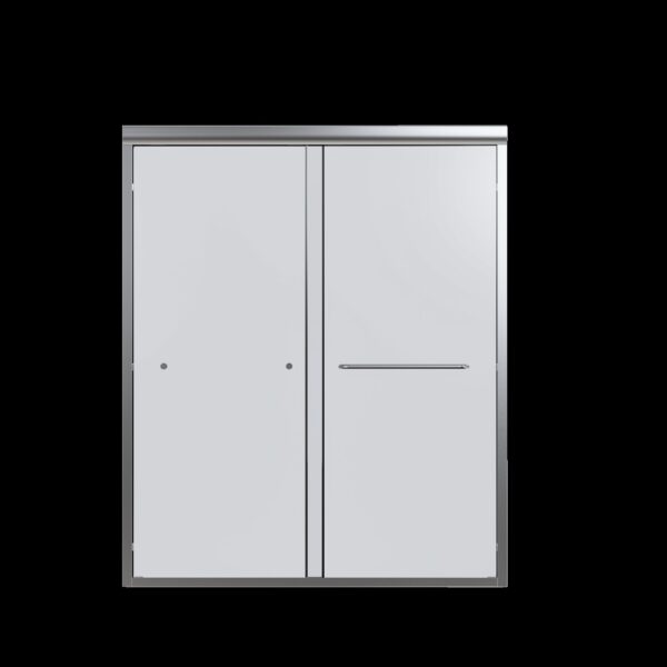 Semi-Frameless Double Sliding Shower Door, Bypass Shower Door, 1 / 4" (6Mm) Thick SGCC Tempered Glass Door - Chrome