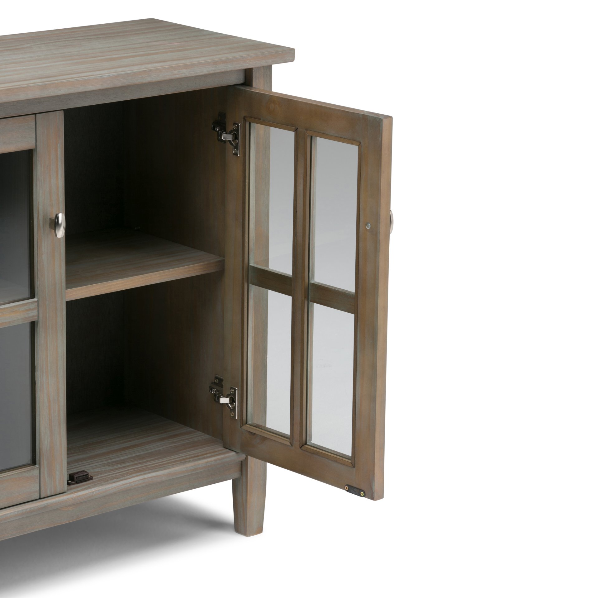 Warm Shaker - Low Storage Cabinet - Distressed Gray - Image 3