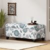 Luxury Storage Ottoman With Floral Patterned Fabric, Soft Close Hinges, Functional Footrest & Seat - Multicolor - Image 2