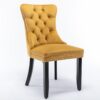 Nikki - Modern, High-End Tufted Solid Wood Contemporary Velvet Upholstered Dining Chair With Wood Legs Nailhead Trim (Set of 2) - Gold - Image 4