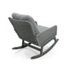 Contemporary Minimalist Wicker Rocking Chair & Soft Polyester Cushions And Durable Wooden Frame (Set of 2) - Gray - Image 7