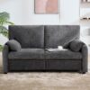 Minimalist 800Lbs Down Filled Sofa, Multiple Colors, Chenille - Gray - Image 4