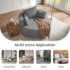 360° Swivel Chair Accent Barrel Chair Swivel Round Sofa Chair With 3 Removable Pillows For Living Room, Office And Hotel - Gray - Image 8