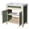 Bathroom Vanity Cabinet With Ceramic Sink Combo Set, Frame Modern Bathroom Storage Cabinet With Height Adjustable Shelf - Beige / Green - Image 21