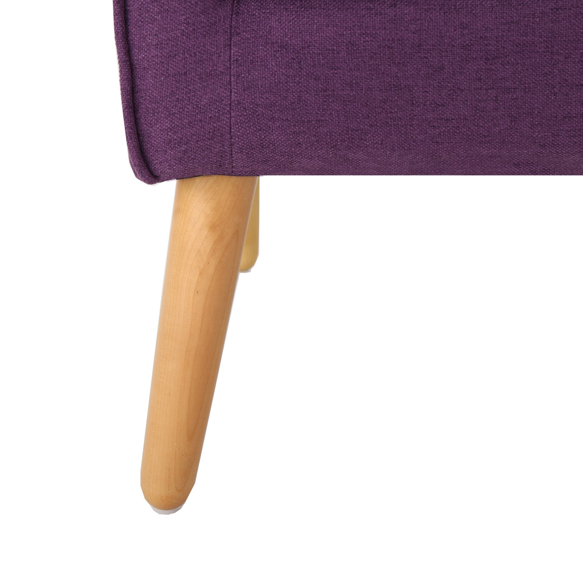 Modern Arm Chair With Tufted Back Fabric And Birch Wood Legs - Purple - Image 13
