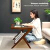 Rattan Coffee Tables For Living Room, Mid Century Modern Coffee Table With Glass Top, Large Boho Center Table With Storage - Brown - Image 5
