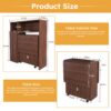Multifunctional Folding Dining Table With Wall Mounted Sideboard & Storage - Walnut - Image 3
