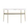 Modern Minimal Curved Faux Marble Entry Table - Gray / Gold - Image 2